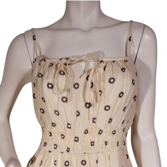 LOFT Linen Blend Polka Dot Midi Dress | Beige | Size 4 | NWT - Picture 2 of 6